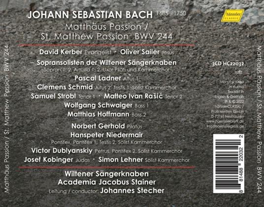 St Mathew Passion - CD Audio di Johann Sebastian Bach,Wiener Sängerknaben - 2