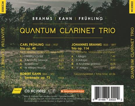 Quantum Clarinet Trio - CD Audio di Johannes Brahms - 2