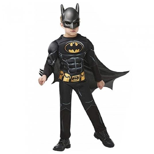 Dc Comics: Batman - Costume Black Core Deluxe (Tuta Imbottita Con Mezza Cintura, Maschera E Mantello In Eva Tg. M) - 2