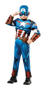 Costume avengers capitan america con muscoli bambino 3/4 anni