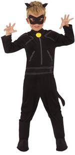 Zag: Cat Noir - Costume Cat Noir Classic (Tuta, Cerchietto Con Orecchie, Maschera E Coda Con Copriscarpe Tg. S)