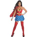 Costume Wonder Woman Donna Corset Taglia L Con Mantello Vestito Carnevale