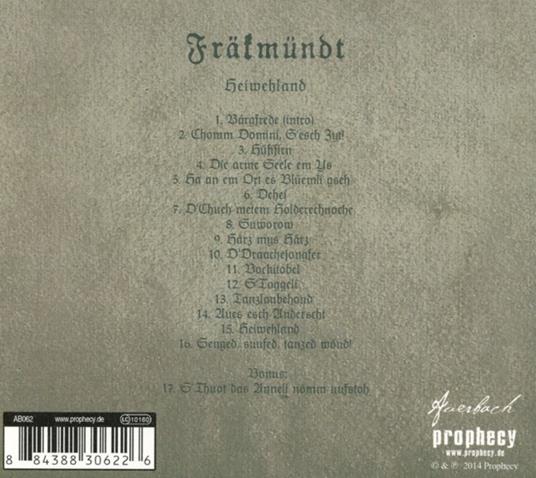 Heiwehland (Digipack) - CD Audio di Fräkmündt - 2