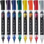 Pentel XGFH Dual Metallic Brush, pennello con inchiostro doppio colore argento + argento metallizzato 1 pz