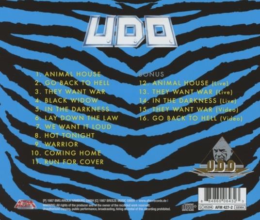 Animal House - CD Audio di UDO - 2
