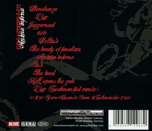 Anima Inferna - CD Audio di Gothminister - 2