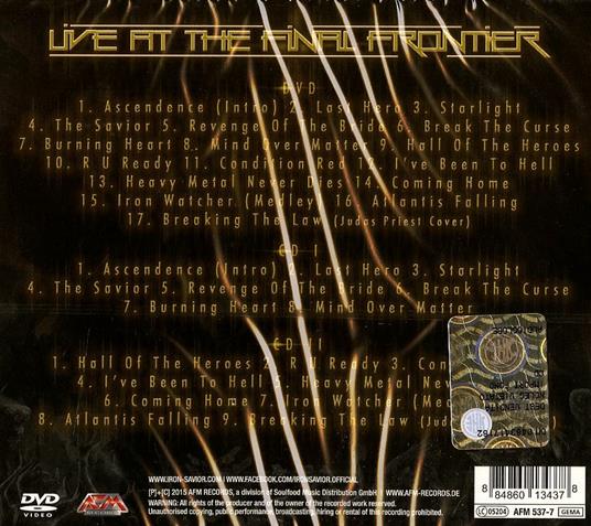 Live at the Final Frontier - CD Audio + DVD di Iron Savior