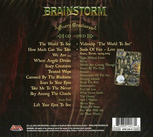 Scary Creatures (Digipack Limited Edition) - CD Audio + DVD di Brainstorm