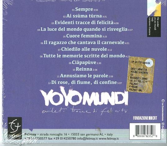 Evidenti tracce di felicità - CD Audio di Yo Yo Mundi - 2