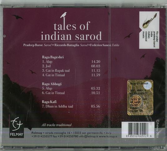 Tales of Indian Sarod - CD Audio di Federico Sanesi,Riccardo Battaglia,Pradeep Barot - 2