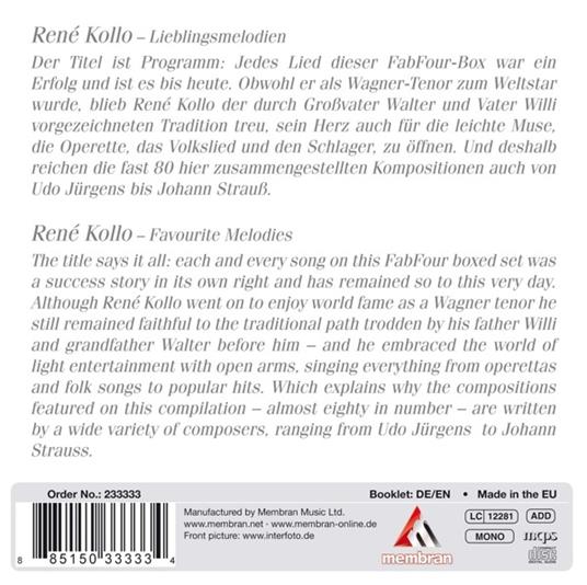 Lieblingsmelodien. Favourite Melodies - CD Audio di René Kollo - 2