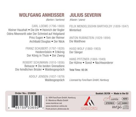 Ballate romantiche - CD Audio di Wolfgang Anheisser - 2