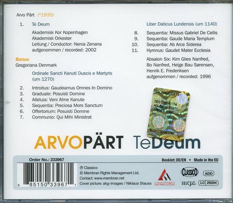 Te Deum - CD Audio di Arvo Pärt - 2