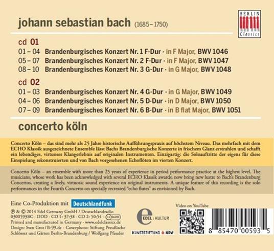 Concerti Brandeburghesi - CD Audio di Johann Sebastian Bach - 2