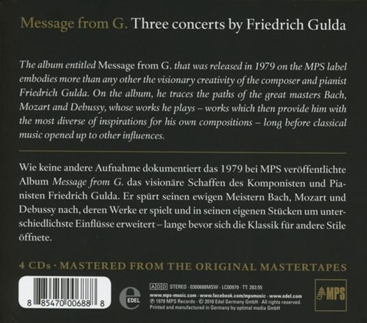 Message from G - CD Audio di Friedrich Gulda - 2
