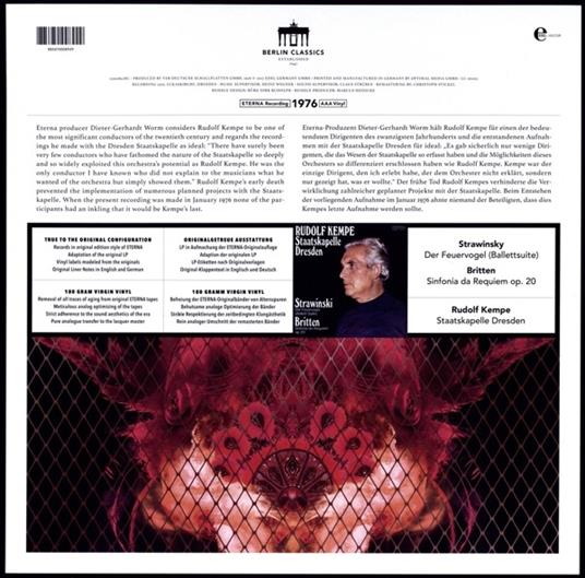 Firebird Suite / Sinfonia Da Requiem - Vinile LP di Benjamin Britten,Igor Stravinsky,Staatskapelle Dresda,Rudolf Kempe - 2