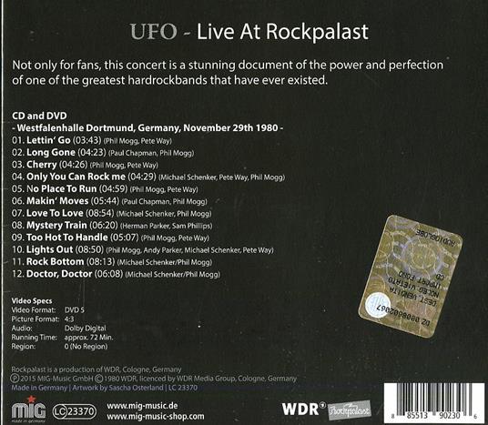 Live at Rockpalast - CD Audio + DVD di UFO - 2