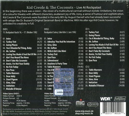Live at Rockpalast - CD Audio + DVD di Kid Creole & the Coconuts - 2