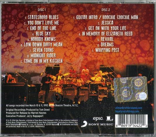 Play All Night. Live at the Beacon Theater 1992 - CD Audio di Allman Brothers Band - 2