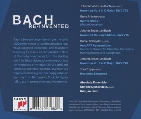 Bach Re-Invented - CD Audio di Johann Sebastian Bach,Absolute Ensemble,Kristjan Järvi,Simone Dinnerstein - 2