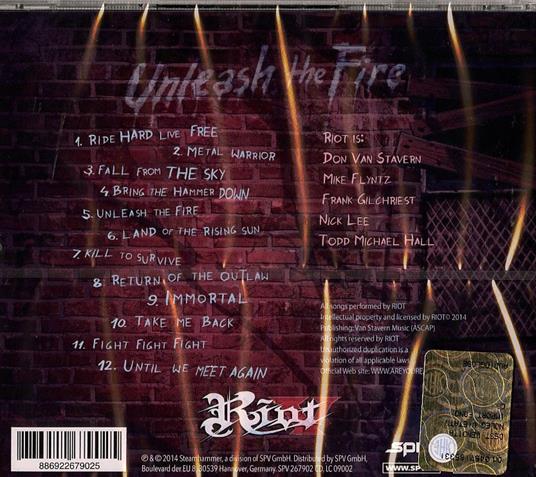 Unleash the Fire - CD Audio di Riot - 2