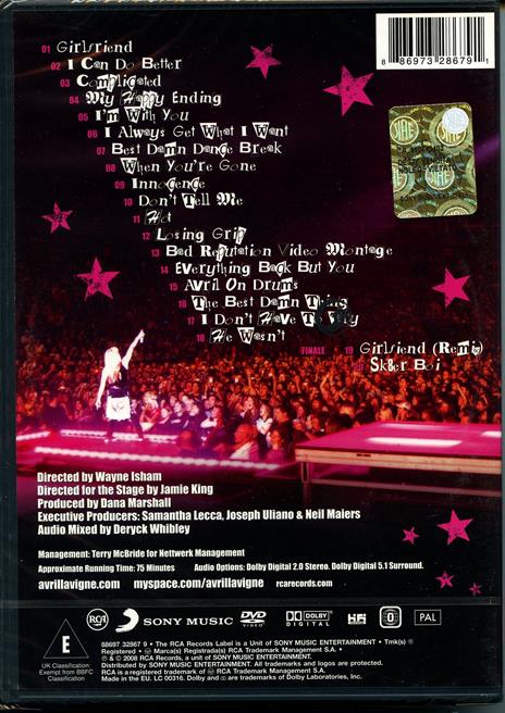 Avril Lavigne. The Best Damn Tour. Live in Toronto (DVD) - DVD di Avril Lavigne - 2