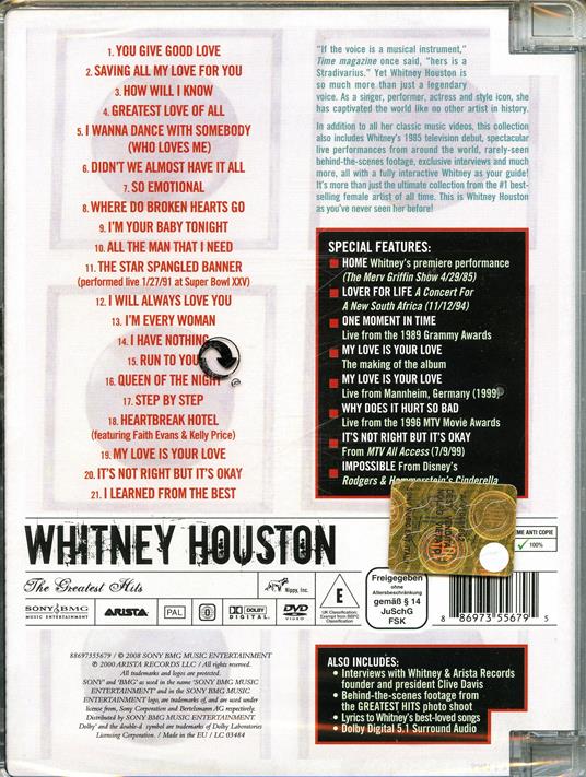 Whitney Houston. The Greatest Hits (DVD) - DVD di Whitney Houston - 2