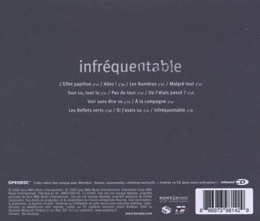 Infrequentable - CD Audio di Benabar - 2