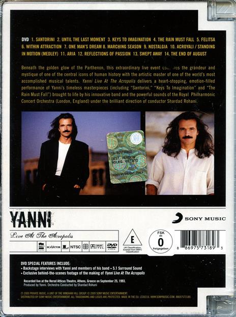 Yanni. Live at the Acropolis (DVD) - DVD di Yanni - 2