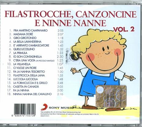 Filastrocche, canzoncine e ninne nanne vol.2 - CD Audio - 2