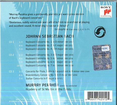 Concerti per pianoforte - CD Audio di Johann Sebastian Bach,Murray Perahia,Academy of St. Martin in the Fields - 2