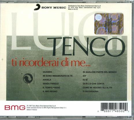 Ti ricorderai di me - CD Audio di Luigi Tenco - 2