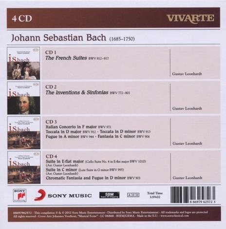 Suites francesi - Invenzioni e sinfonie - Concerto italiano - CD Audio di Johann Sebastian Bach,Gustav Leonhardt - 2