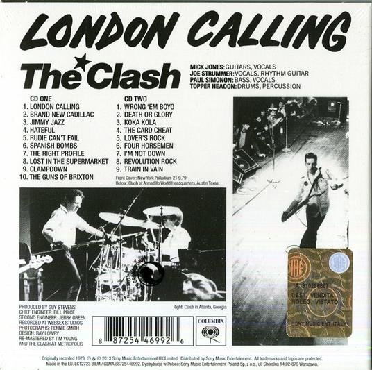 London Calling (Remastered) - CD Audio di Clash - 2