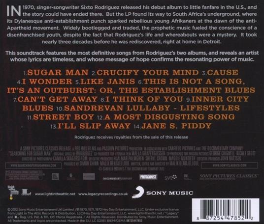 Searching for Sugar Man (Colonna sonora) - CD Audio di Sixto Rodriguez - 2