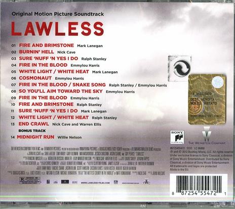 Lawless (Colonna sonora) - CD Audio di Nick Cave,Warren Ellis - 2