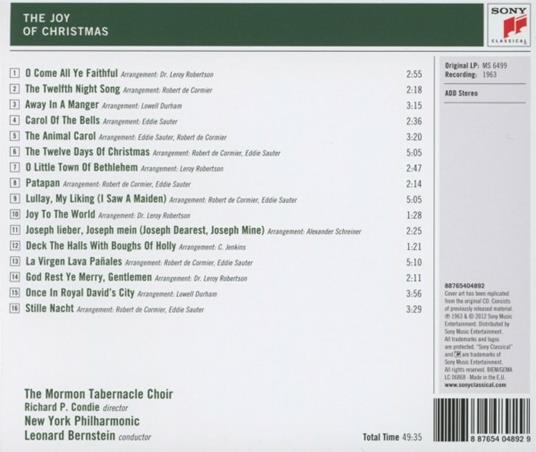 The Joy of Christmas - CD Audio di Leonard Bernstein - 2