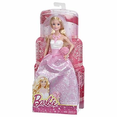 Barbie- Bambola Sposa con abito e accessori tra cui il velo, collier, scarpe e bouquet da tenere in mano - 6