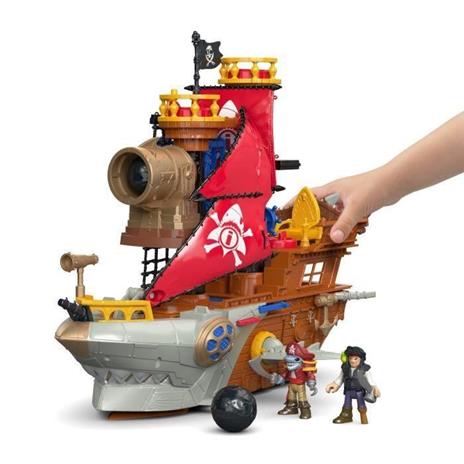 Imaginext - Galeone dei pirati, Nave a forma di squalo per bambini da 3 anni in su - 3