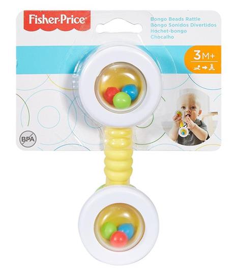 Mattel FFL23. Fisher Price. Sonaglino Strumento Musicale. Bongo Beads Rattle