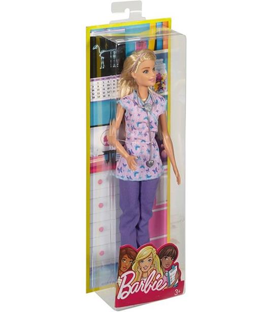 Barbie Bambola Infermiera con Accessori, Giocattolo per Bambini 3+ Anni. Mattel (DVF57)