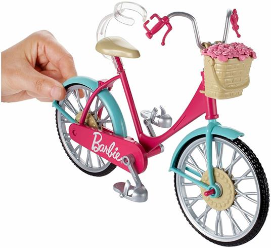 Barbie Bicicletta per Bambole con Casco e Accessori, Multicolore - 10