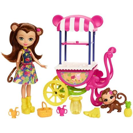 Mattel FCG93. Enchantimals. Bambola Con Scimmietta E Carrello Della Frutta - 2