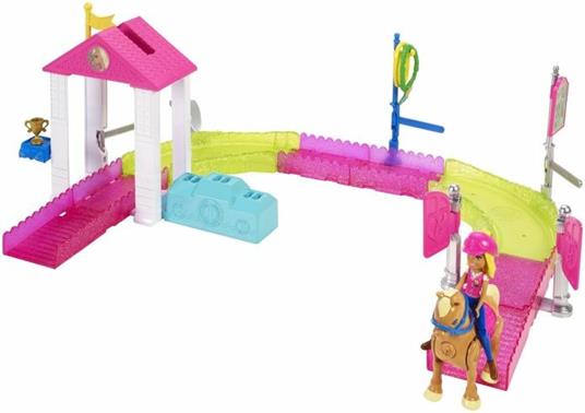 Barbie Race Parti e Vai: Corsa Bambola e Pony Inclusi e Pezzi componibili Multicolore FHV66