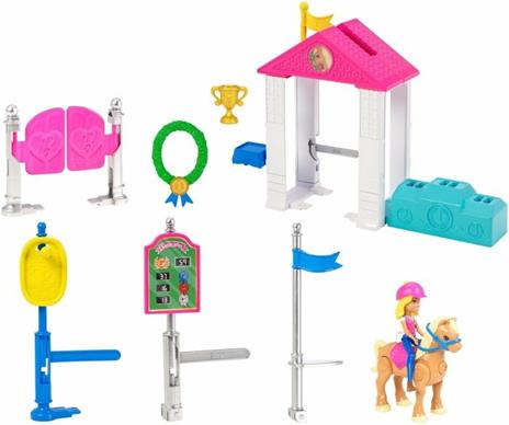 Barbie Race Parti e Vai: Corsa Bambola e Pony Inclusi e Pezzi componibili Multicolore FHV66 - 2
