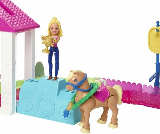 Barbie Race Parti e Vai: Corsa Bambola e Pony Inclusi e Pezzi componibili Multicolore FHV66 - 8