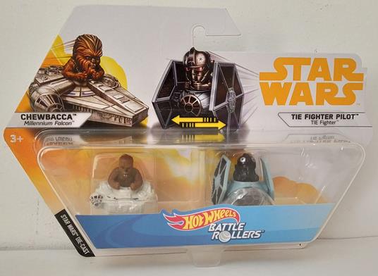 Star Wars Hot Wheels Battle Rollers Chewbacca Tie Fighter Pilot