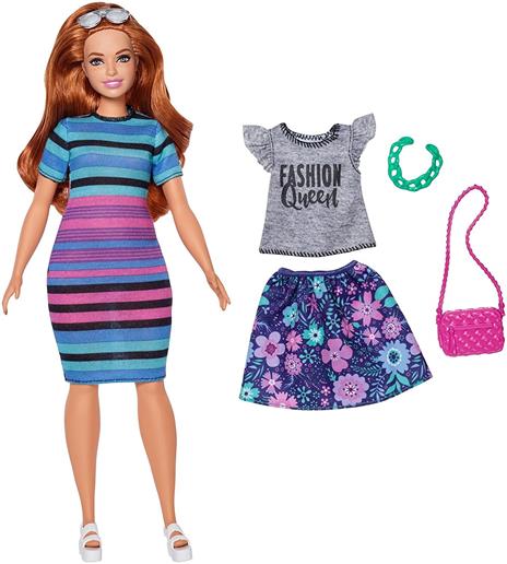 Mattel FJF69. Barbie. Fashion And Beauty. Barbie Fashionista + Accessori/Vestiti Moda. Rainbow Rave - 6