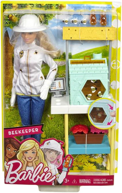 Barbie. Playset Apicoltrice con Bambola. Casetta per le Api e Tanti Accessori. Multicolore