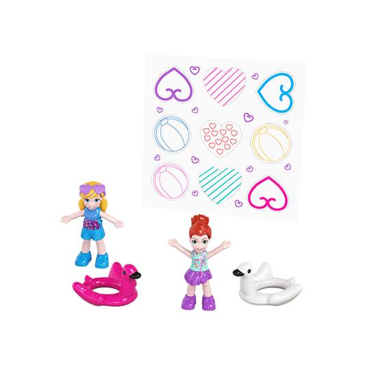 Polly Pocket. Set Piscina dei Fenicotteri con Nuovo Cofanetto. 2 Dolls. 1 Micro-Veicolo e Accessori - 4